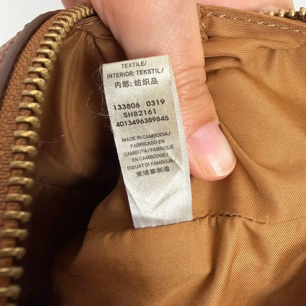 Fossil Cognac Brown Pebbled Leather Satchel Crossbody Bag ZB6750